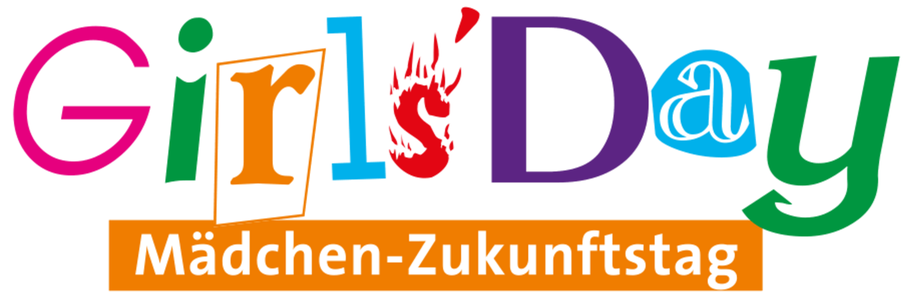 Zu sehen ist ein Bild, auf dem Girlsday - Mädchen-Zukunftstag steht. 