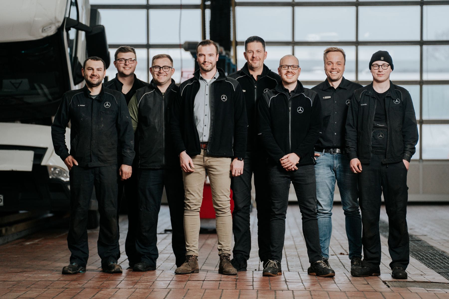 Tolle Mannschaft. Das Nutzfahrzeug Service Team bei Taunus-Auto in Schierstein.