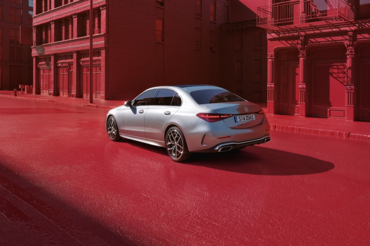 Mercedes-Benz C-Klasse in Hightechsilber metallic Heckansicht